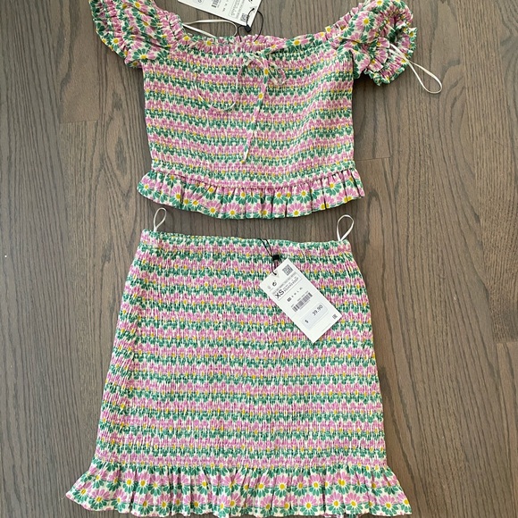 Zara printed ruched two piece set - Picture 1 of 3